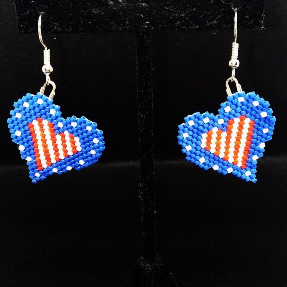 Patriotic Heart Earrings